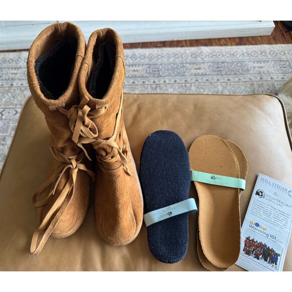 Steger Mukluks Chesnut Leather Winter Boots Mens Size US 14 + felt insoles - Picture 3 of 12